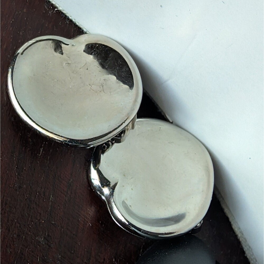 Rare Elsa Peretti Halston Signed Bean Earrings Vintage 70s Silver Sculptural XL - Picture 3 of 8